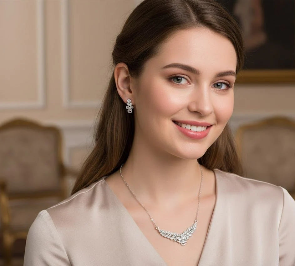 Darzeen™ Crystal Leaf Jewelry Set | طقم مجوهرات كريستال بأوراق